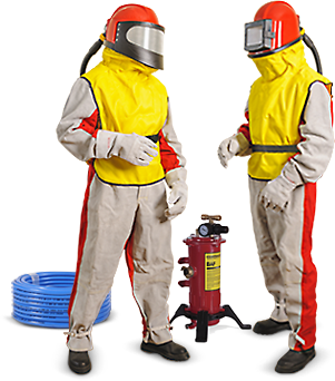 Protective equipment for sandblasting, complete packages
